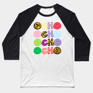 Diagonal Flame Ocho Baseball T-Shirt